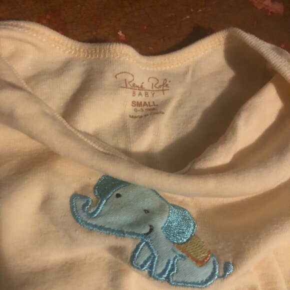 Lot 3 Baby Neutral 0-3 Month T-shirts Yellow Elephant Bundle Capsule Minimal - Picture 4 of 6